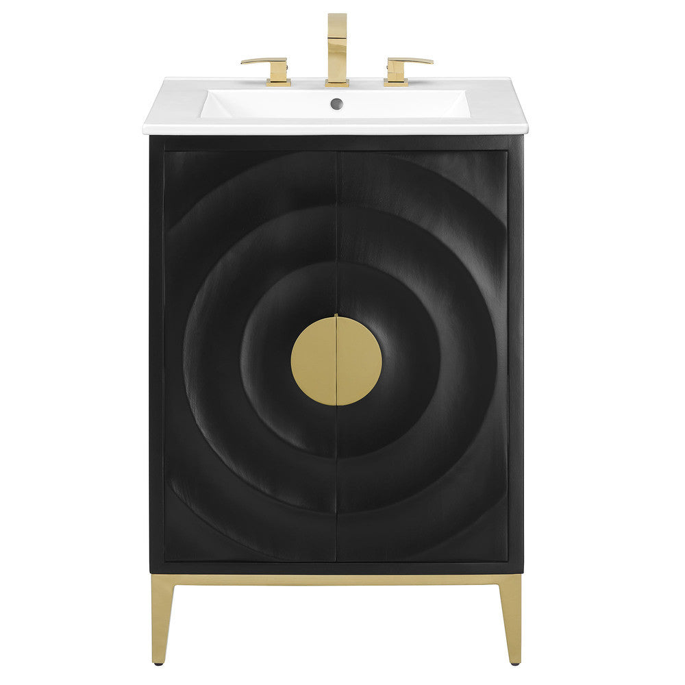 Modway Beau 24" Wood Bathroom Vanity with Basin by Modway-EEI-7159-WHI-BLK
