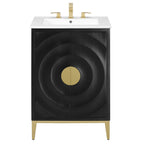 Modway Beau 24" Wood Bathroom Vanity with Basin by Modway-EEI-7159-WHI-BLK