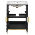 Modway Beau 24" Wood Bathroom Vanity with Basin by Modway-EEI-7159-WHI-BLK