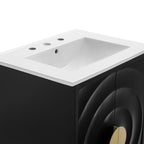 Modway Beau 24" Wood Bathroom Vanity with Basin by Modway-EEI-7159-WHI-BLK