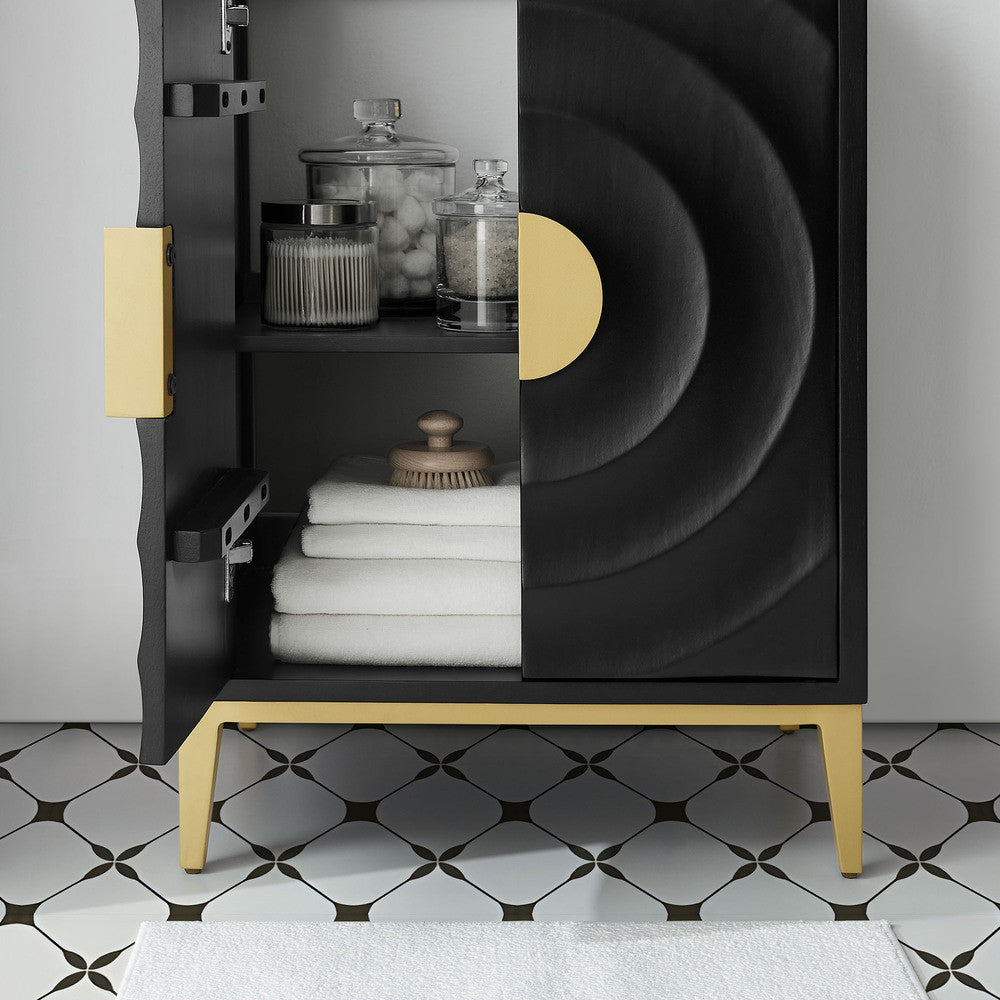 Modway Beau 24" Wood Bathroom Vanity with Basin by Modway-EEI-7160-BLK-BLK
