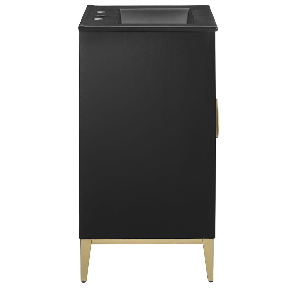 Modway Beau 24" Wood Bathroom Vanity with Basin by Modway-EEI-7160-BLK-BLK