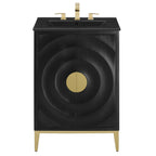 Modway Beau 24" Wood Bathroom Vanity with Basin by Modway-EEI-7160-BLK-BLK