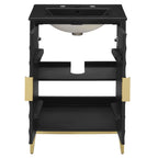 Modway Beau 24" Wood Bathroom Vanity with Basin by Modway-EEI-7160-BLK-BLK