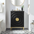 Modway Beau 24" Wood Bathroom Vanity with Basin by Modway-EEI-7160-BLK-BLK