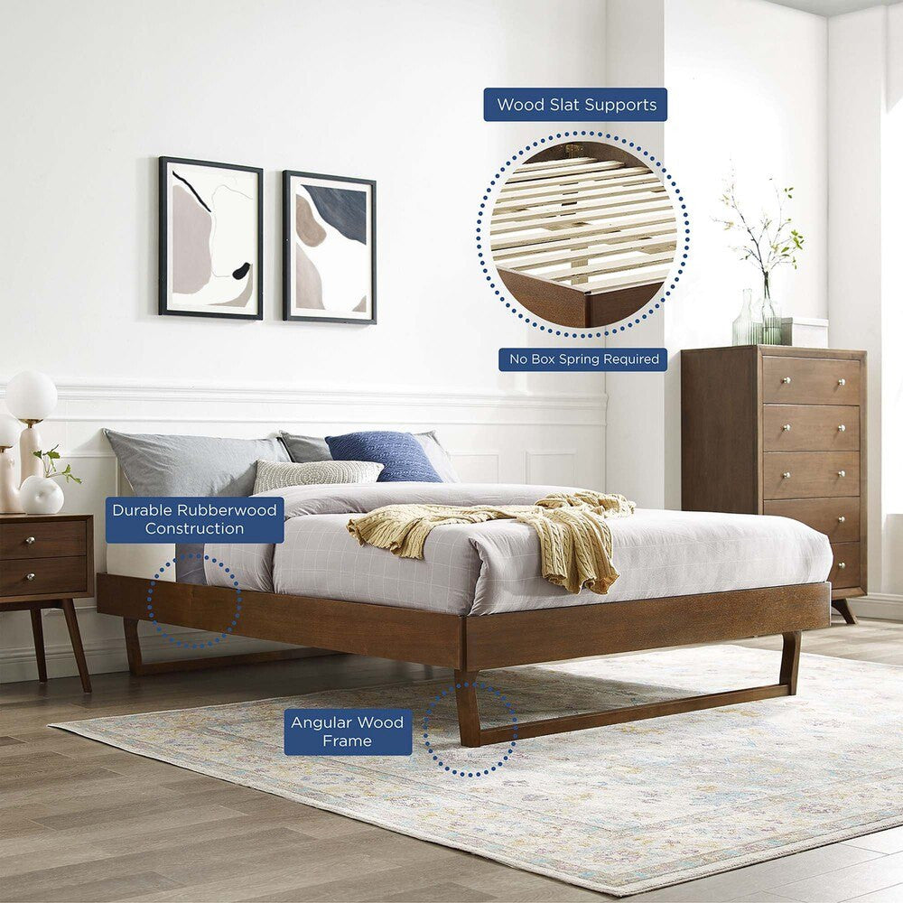 MOD-6214-WAL Billie Wood Queen Platform Bed Frame by Modway