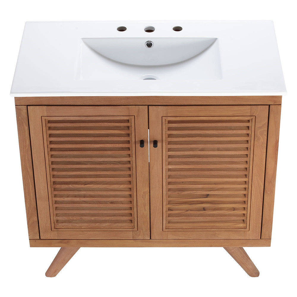 EEI-5113-NAT-WHI Birdie 36" Bathroom Vanity by Modway