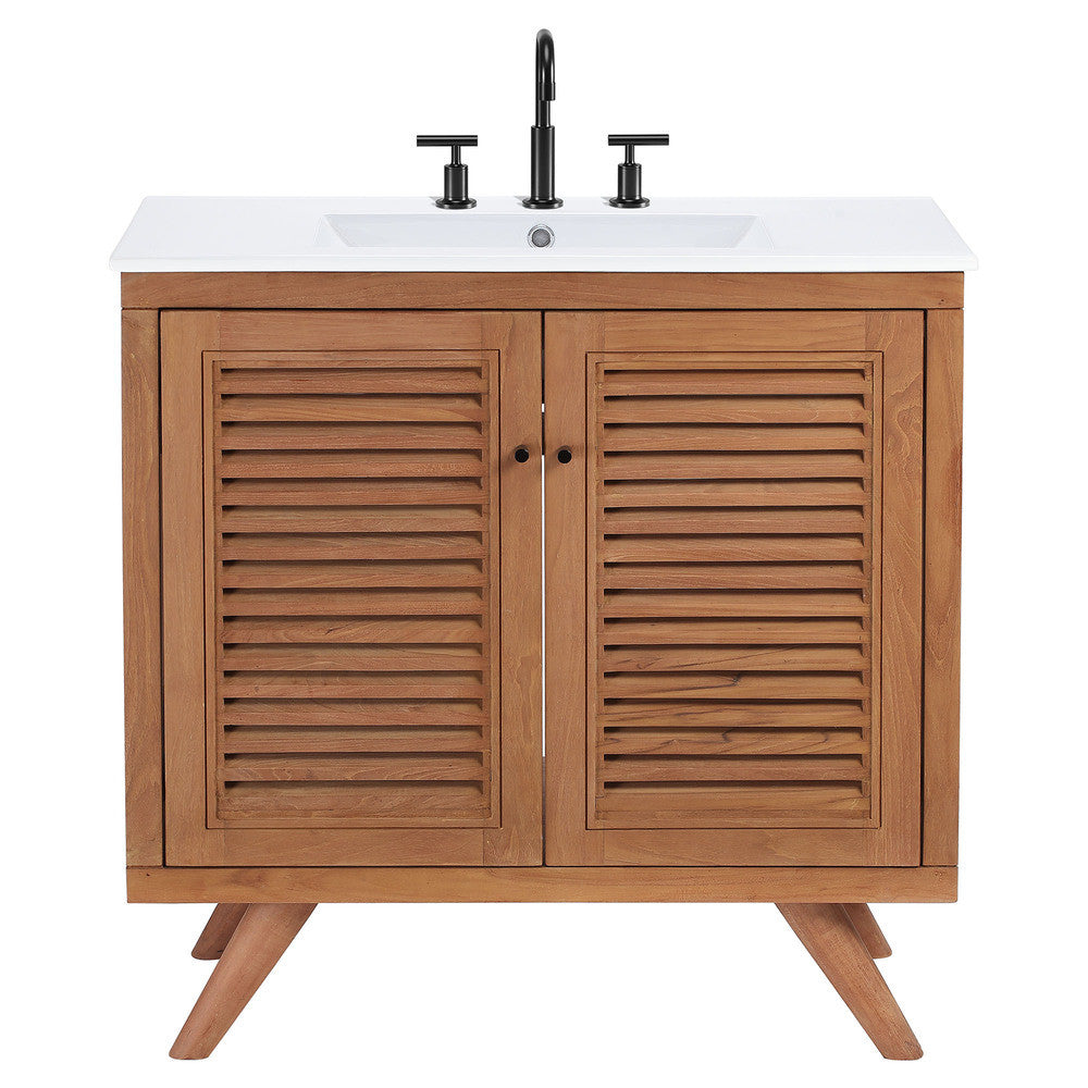 EEI-5113-NAT-WHI Birdie 36" Bathroom Vanity by Modway