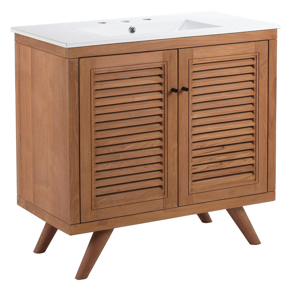 EEI-5113-NAT-WHI Birdie 36" Bathroom Vanity by Modway