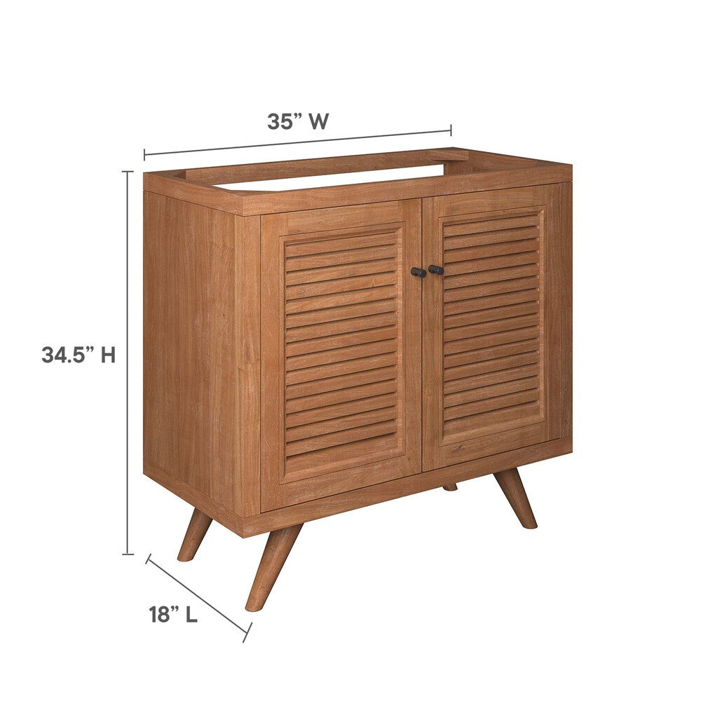 EEI-5087-NAT Birdie 36" Teak Wood Bathroom Vanity Cabinet (Sink Basin Not Included) by Modway