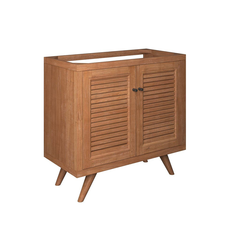 EEI-5087-NAT Birdie 36" Teak Wood Bathroom Vanity Cabinet (Sink Basin Not Included) by Modway