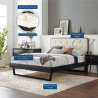 Modway Bridgette Wood Full Platform Bed With Angular Frame by Modway-MOD-6643