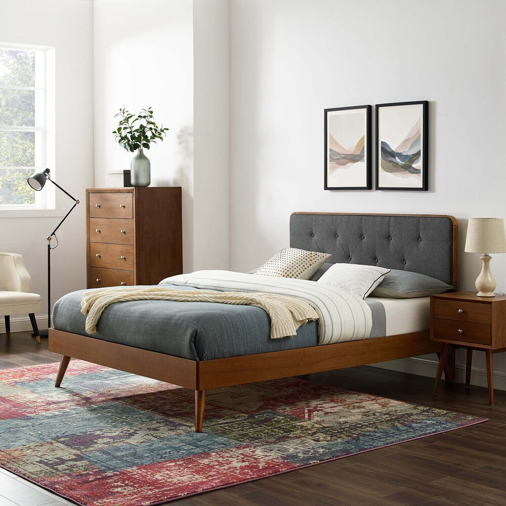 Modway Bridgette Wood Queen Platform Bed With Splayed Legs by Modway-MOD-6388