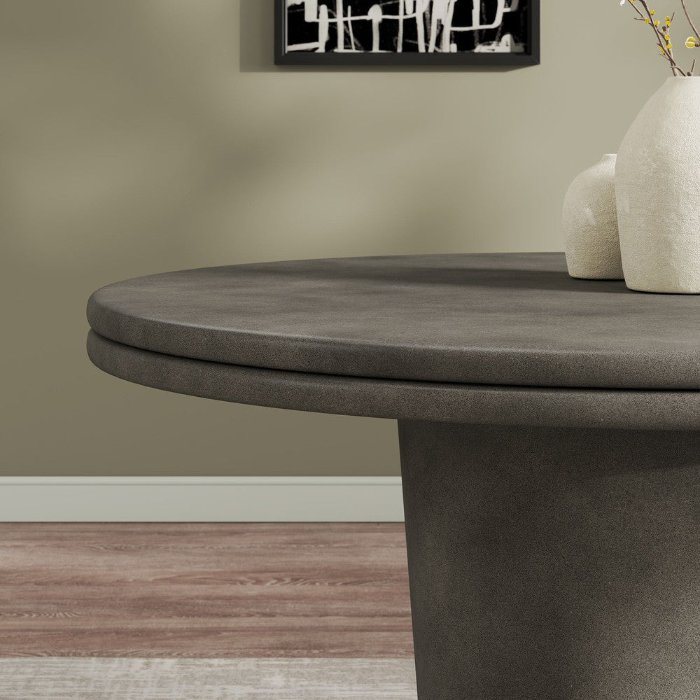 EEI-7087 Brion 48" Indoor - Outdoor Patio Concrete Round Dining Table by Modway