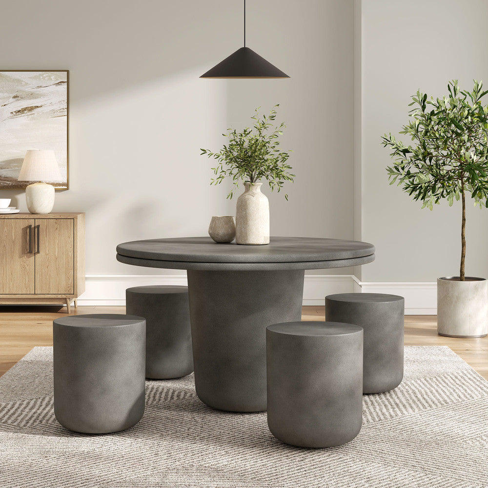 EEI-7172 Brion Indoor - Outdoor Patio Concrete 5 Piece Dining Table Set by Modway