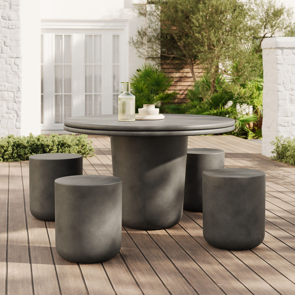 EEI-7172 Brion Indoor - Outdoor Patio Concrete 5 Piece Dining Table Set by Modway
