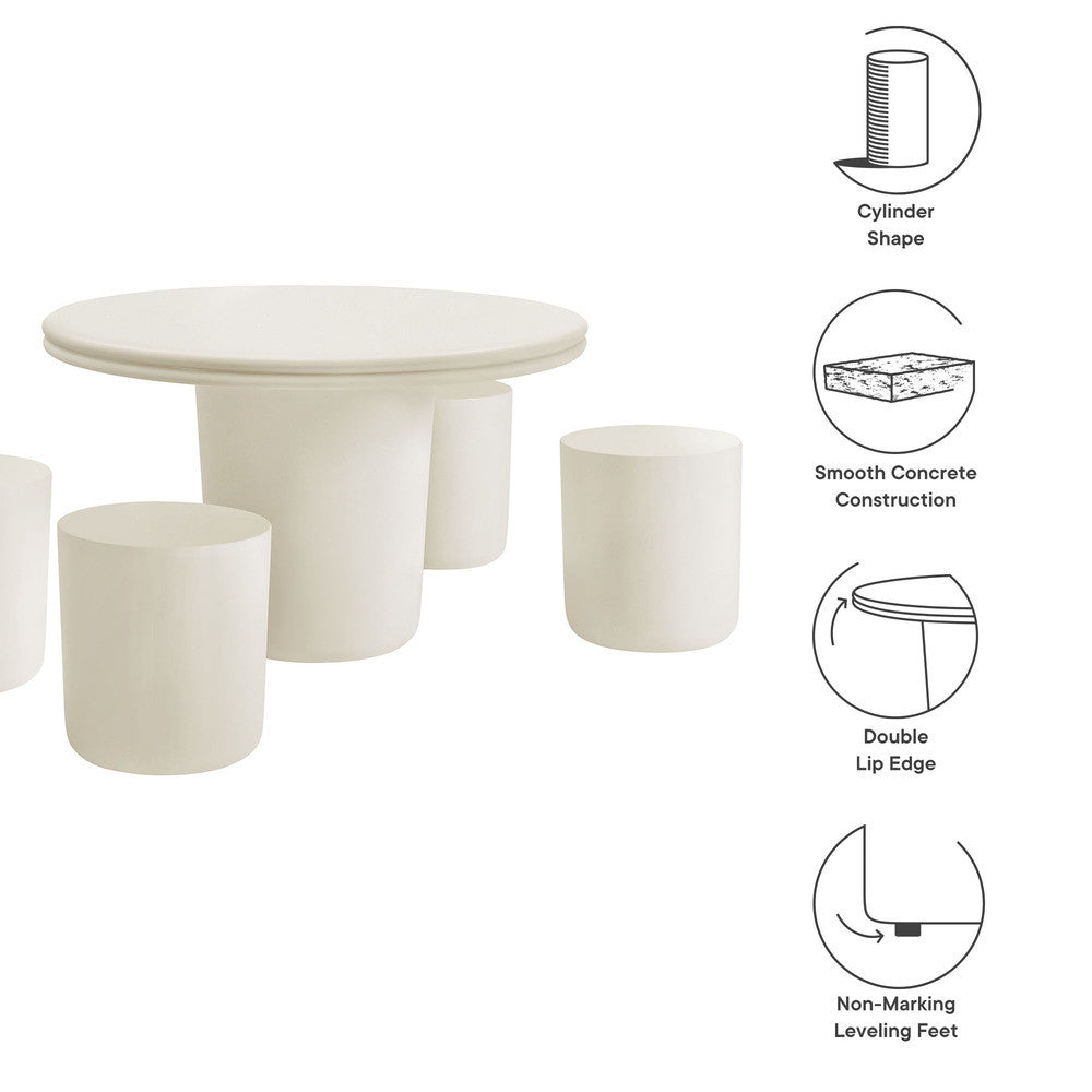 EEI-7172 Brion Indoor - Outdoor Patio Concrete 5 Piece Dining Table Set by Modway