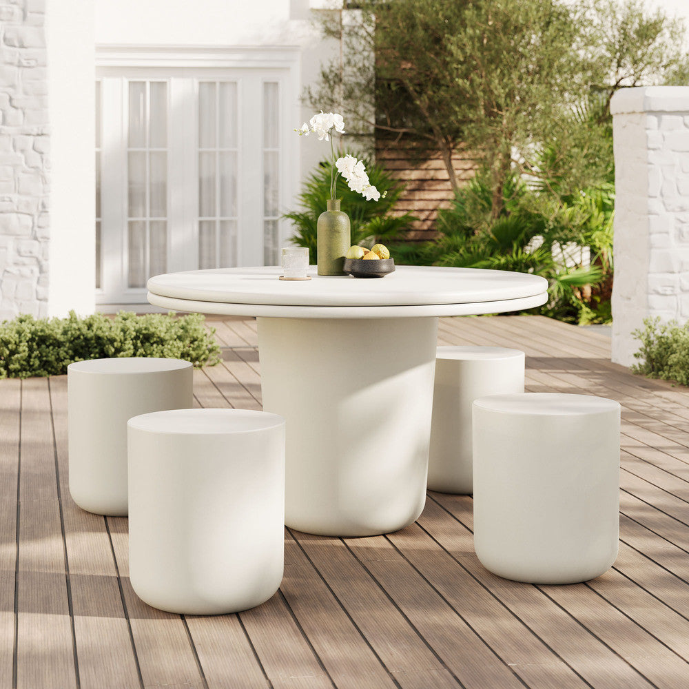 EEI-7172 Brion Indoor - Outdoor Patio Concrete 5 Piece Dining Table Set by Modway