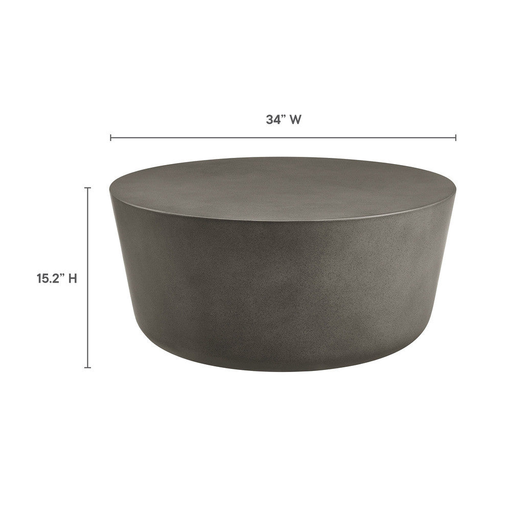 EEI-7099 Brion Round Indoor - Outdoor Patio Concrete Coffee Table by Modway