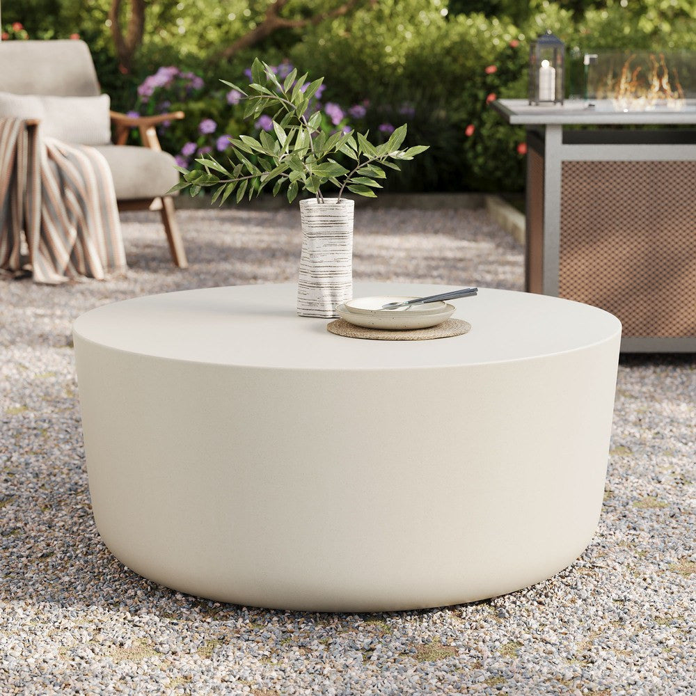EEI-7099 Brion Round Indoor - Outdoor Patio Concrete Coffee Table by Modway