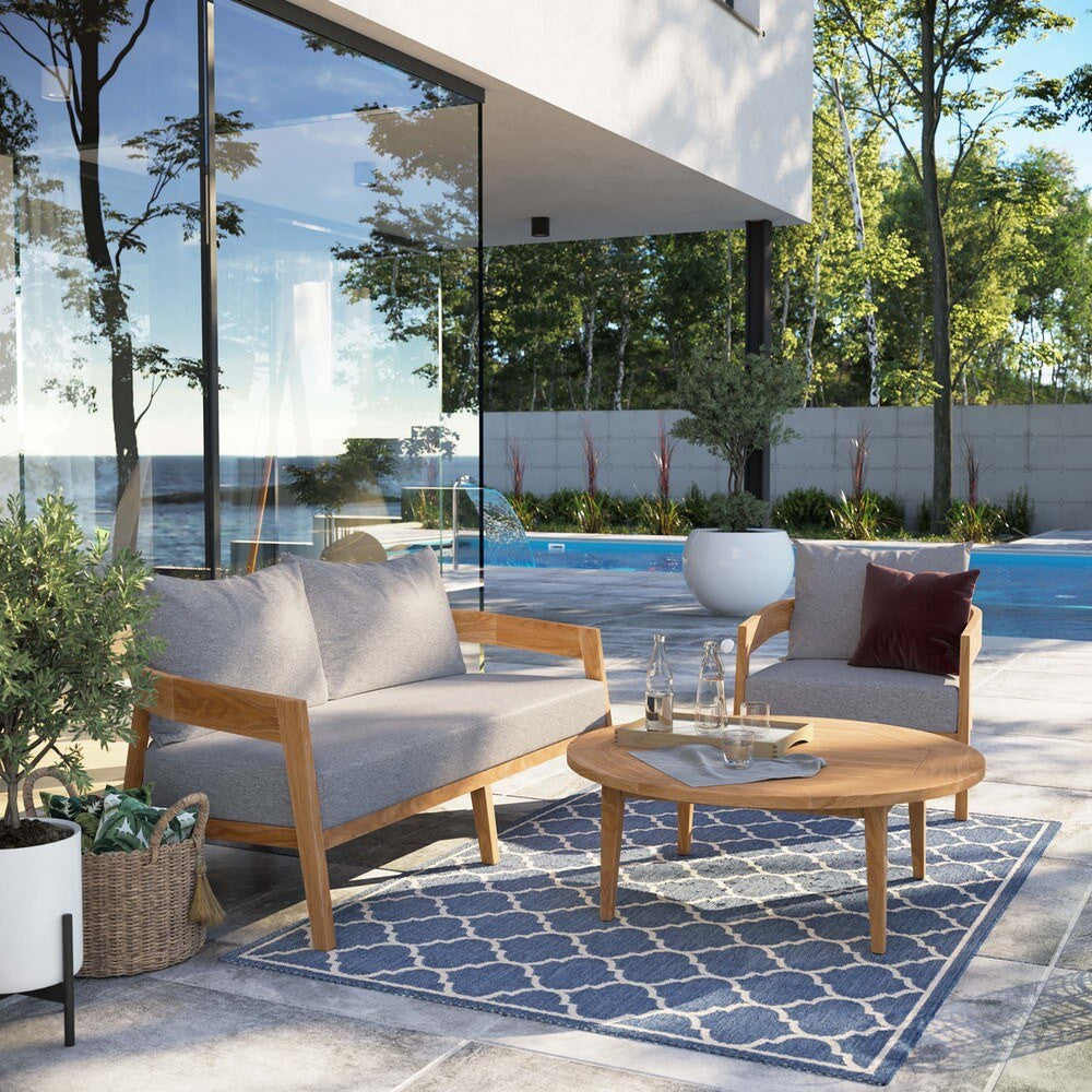 EEI-5834 Brisbane 3-Piece Teak Wood Outdoor Patio Set by Modway