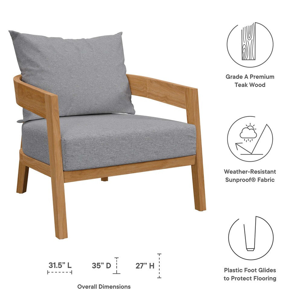 EEI-5834 Brisbane 3-Piece Teak Wood Outdoor Patio Set by Modway