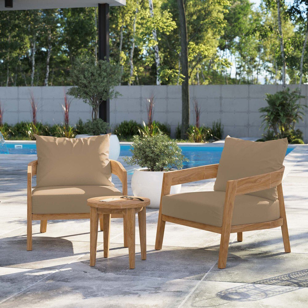 EEI-5835 Brisbane 3-Piece Teak Wood Outdoor Patio Set by Modway