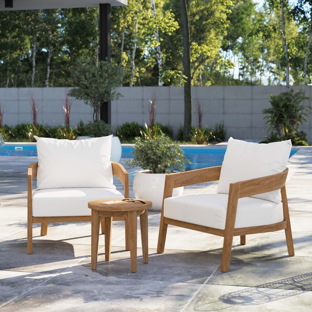 EEI-5835 Brisbane 3-Piece Teak Wood Outdoor Patio Set by Modway