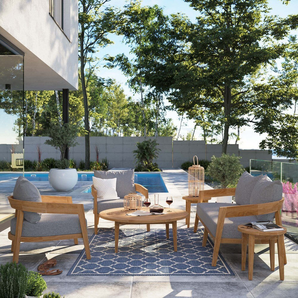EEI-5833 Brisbane 6-Piece Teak Wood Outdoor Patio Set by Modway