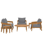 EEI-5833 Brisbane 6-Piece Teak Wood Outdoor Patio Set by Modway