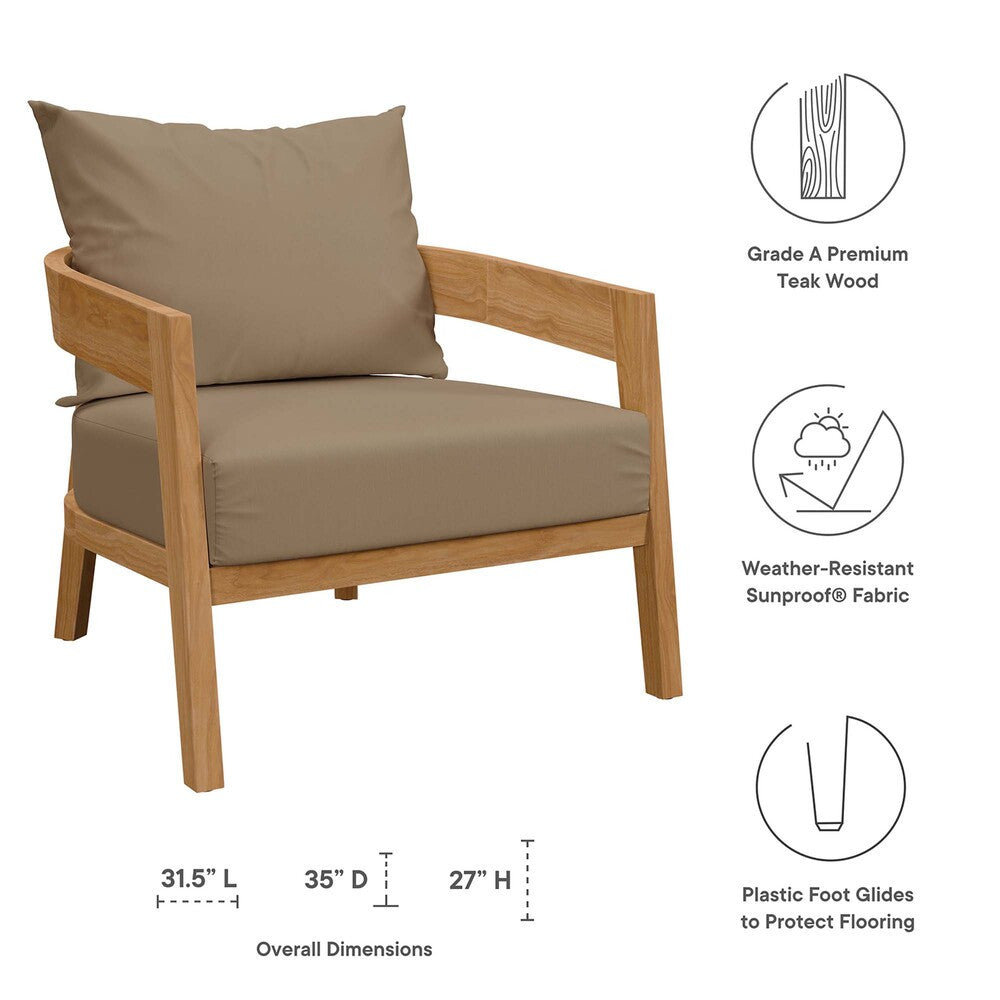 EEI-5833 Brisbane 6-Piece Teak Wood Outdoor Patio Set by Modway