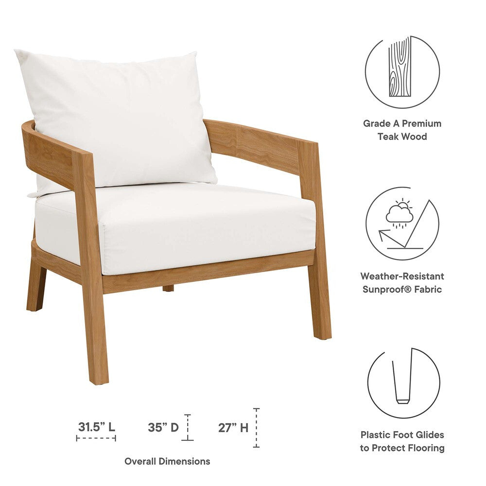 EEI-5833 Brisbane 6-Piece Teak Wood Outdoor Patio Set by Modway