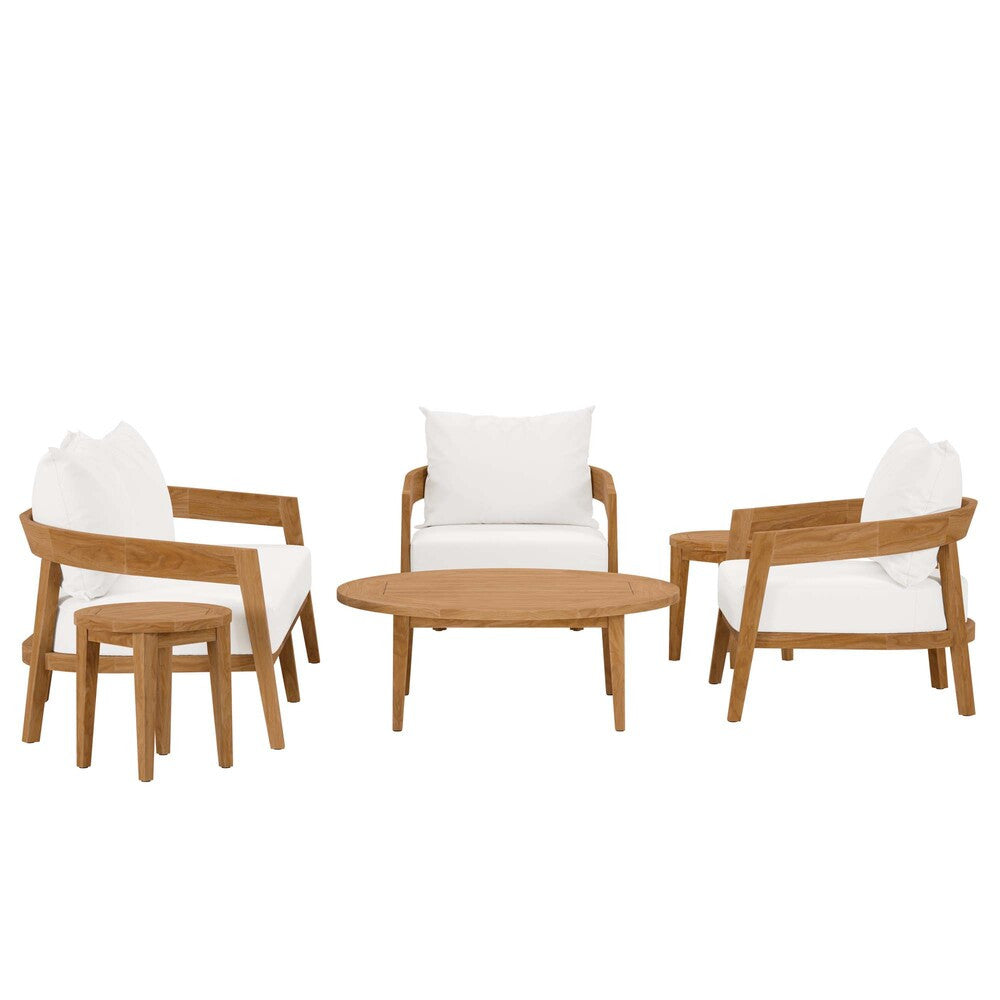 EEI-5833 Brisbane 6-Piece Teak Wood Outdoor Patio Set by Modway
