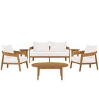 EEI-5833 Brisbane 6-Piece Teak Wood Outdoor Patio Set by Modway