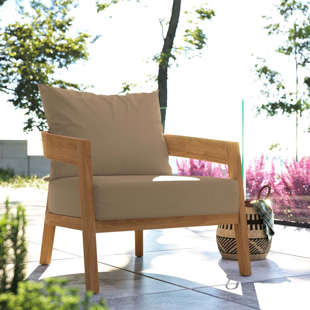 EEI-5602 Brisbane Teak Wood Outdoor Patio Armchair by Modway