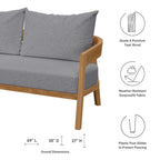 EEI-5601 Brisbane Teak Wood Outdoor Patio Loveseat by Modway