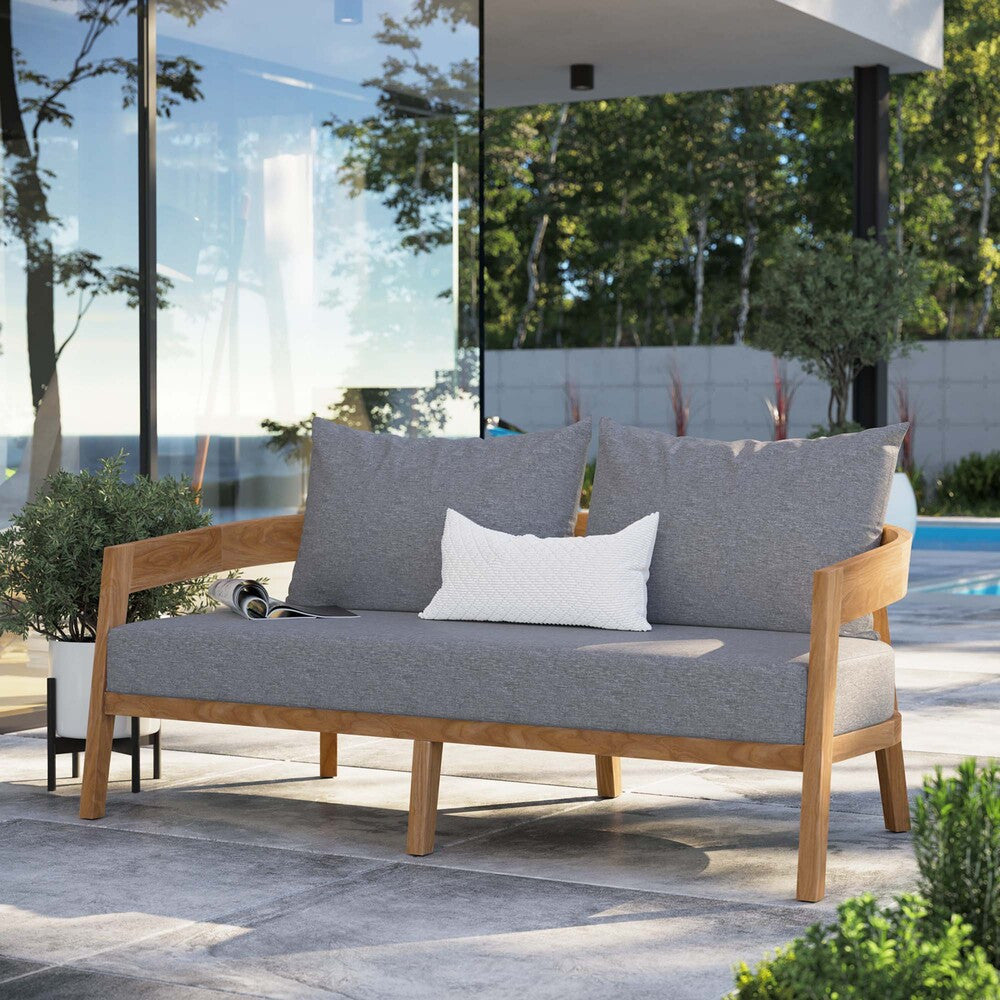 EEI-5601 Brisbane Teak Wood Outdoor Patio Loveseat by Modway