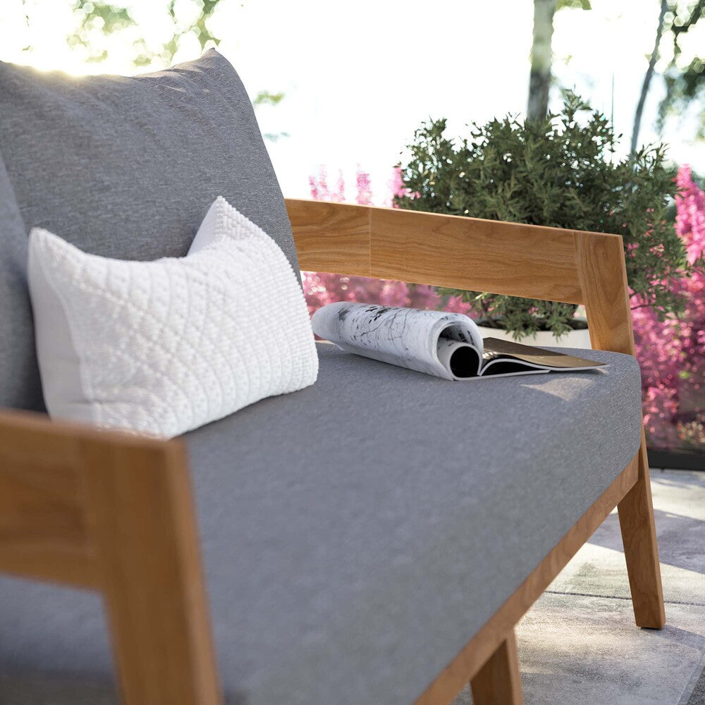 EEI-5601 Brisbane Teak Wood Outdoor Patio Loveseat by Modway