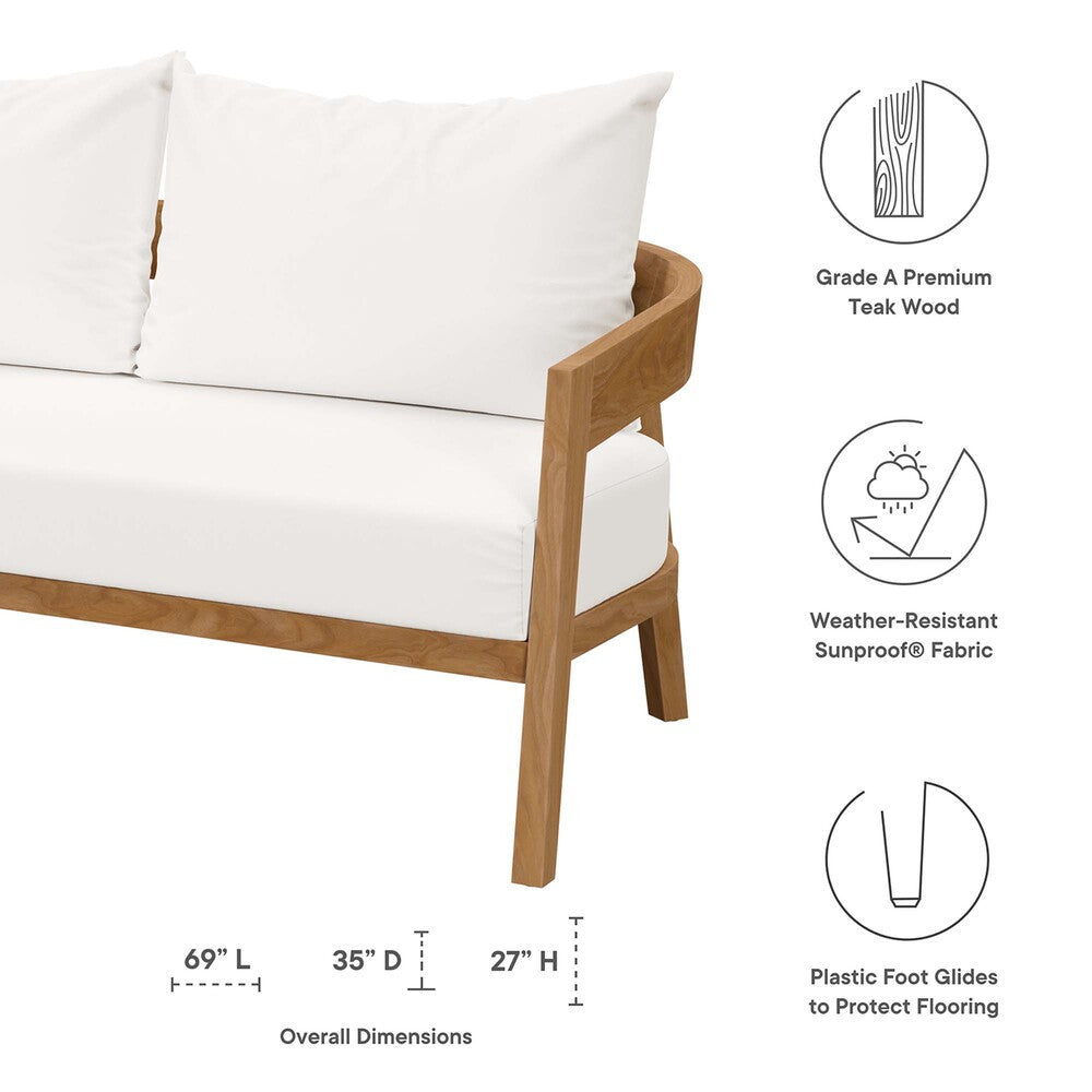 EEI-5601 Brisbane Teak Wood Outdoor Patio Loveseat by Modway