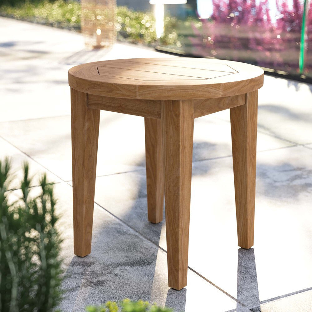 EEI-5604-NAT Brisbane Teak Wood Outdoor Patio Side Table by Modway