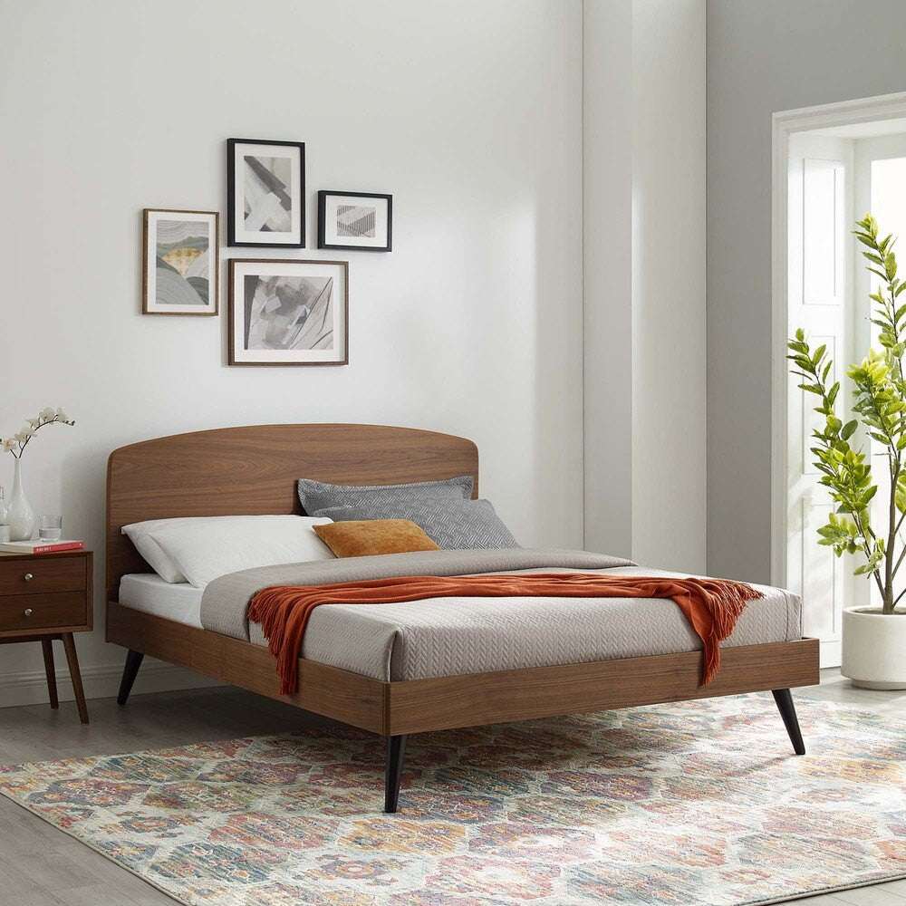 MOD-6254-WAL Bronwen Wood Queen Platform Bed by Modway