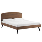Modway MOD-6254-WAL Bronwen Wood Queen Platform Bed Walnut