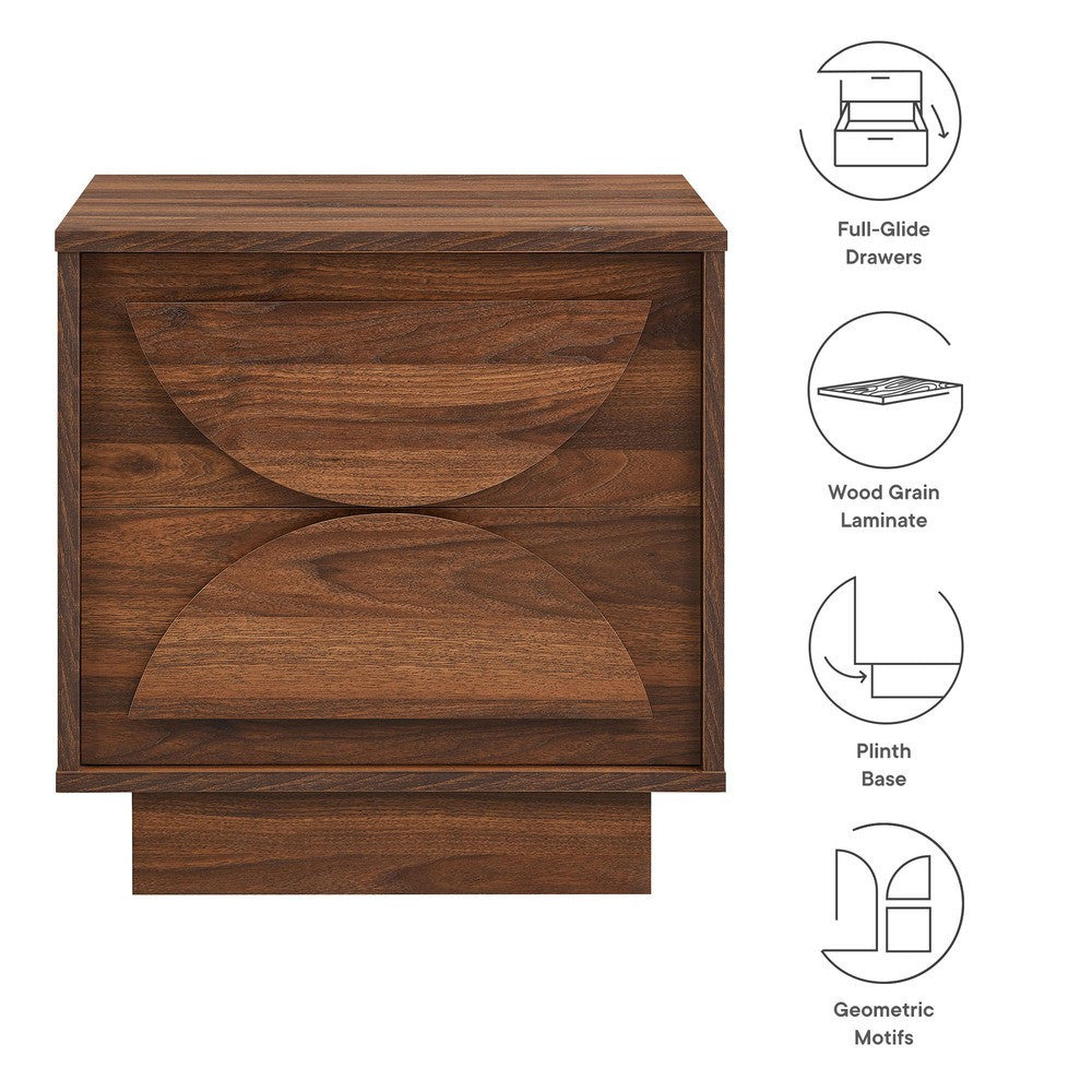 MOD-7162-WAL Bulwark 2-Drawer Nightstand by Modway