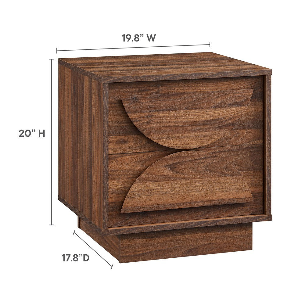MOD-7162-WAL Bulwark 2-Drawer Nightstand by Modway