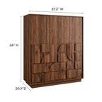 MOD-7164-WAL Bulwark 3-Door Wardrobe Closet by Modway