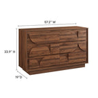 MOD-7163-WAL Bulwark 6-Drawer Dresser by Modway