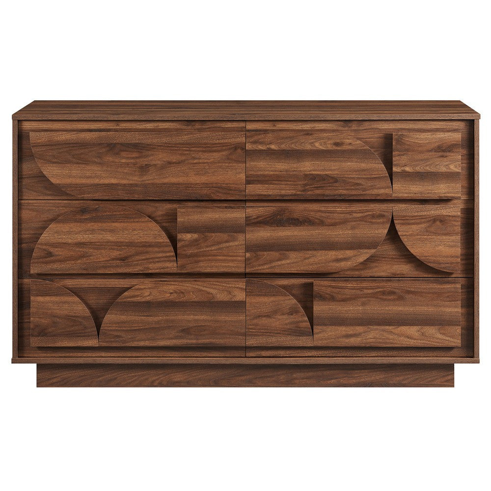 MOD-7163-WAL Bulwark 6-Drawer Dresser by Modway