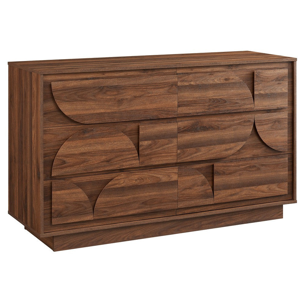 MOD-7163-WAL Bulwark 6-Drawer Dresser by Modway