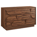 Modway MOD-7163-WAL Bulwark 6-Drawer Dresser Walnut