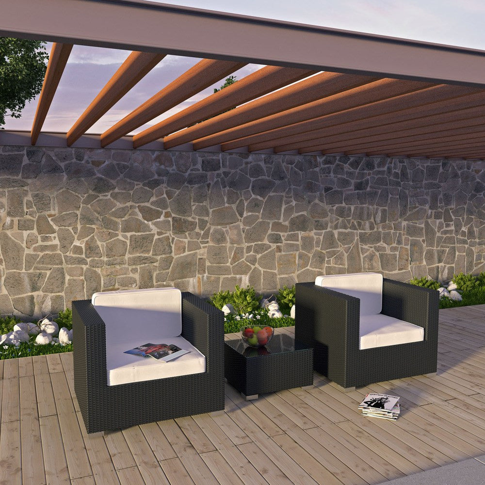 EEI-995 Burrow 3 Piece Outdoor Patio Sofa Set by Modway